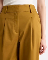 Twill High-Rise Barrel Ankle Pant