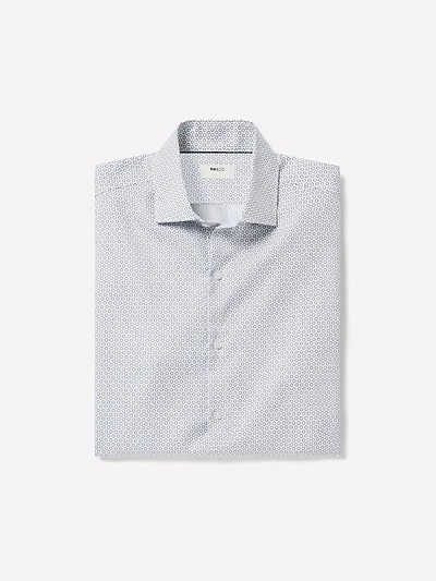 Slim-Fit Dress Shirt with Geo Floral Pattern