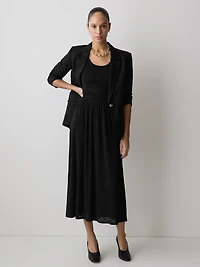 High-Rise Flare Midi Skirt