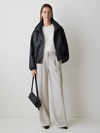 Pantalon à Taille Haute et Jambe Large