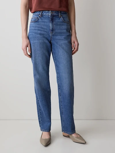 Medium-Wash Straight-Leg Jeans