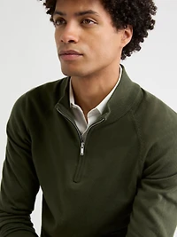 Pull à Col Montant Demi-Zip et Manches Longues