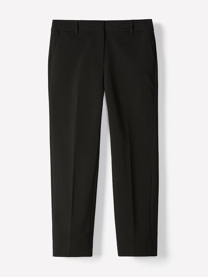 Limitless Straight-Leg Mid-Rise Black Ankle Pant