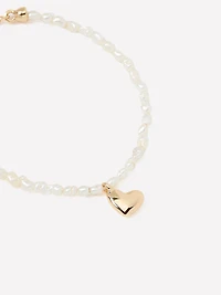 Bracelet de Perles Breloque en Coeur