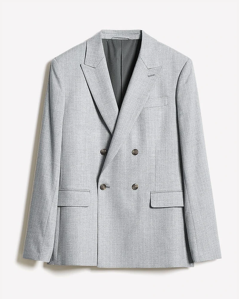Tailored-Fit Double-Breasted Striped Suit Blazer