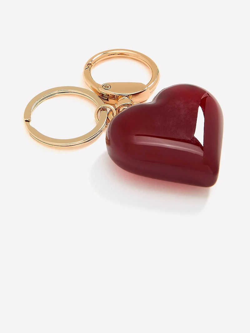 Breloque pour sac avec coeur rouge