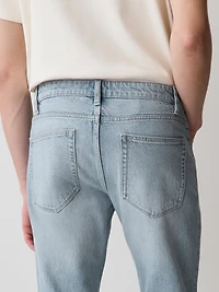 Jeans à Coupe Étroite Délavé Pâle