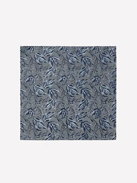Silk-Blend Handkerchief with Foliage Pattern