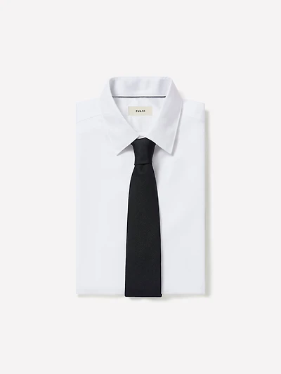 Chemise Habillée Unie en Coton Supima (R) à Coupe Régulière