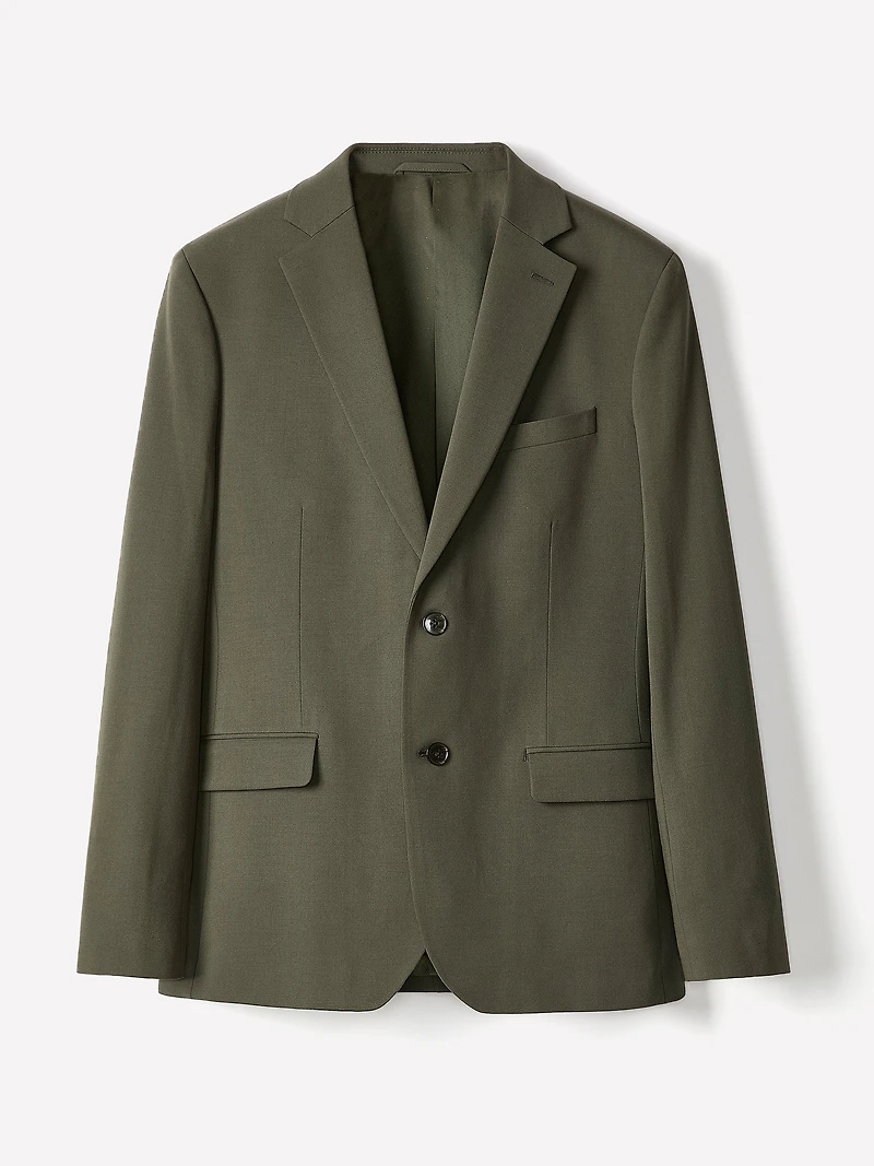 Veston de Complet Vert Foncé à Coupe Étroite