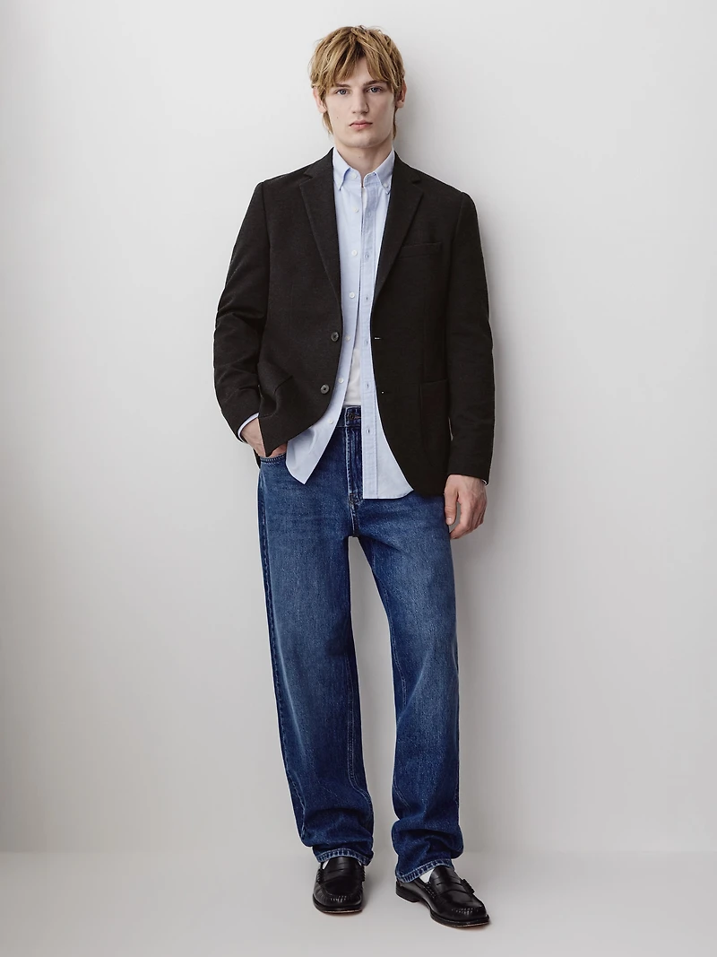 Slim Fit Knit Blazer