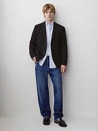 Slim Fit Knit Blazer