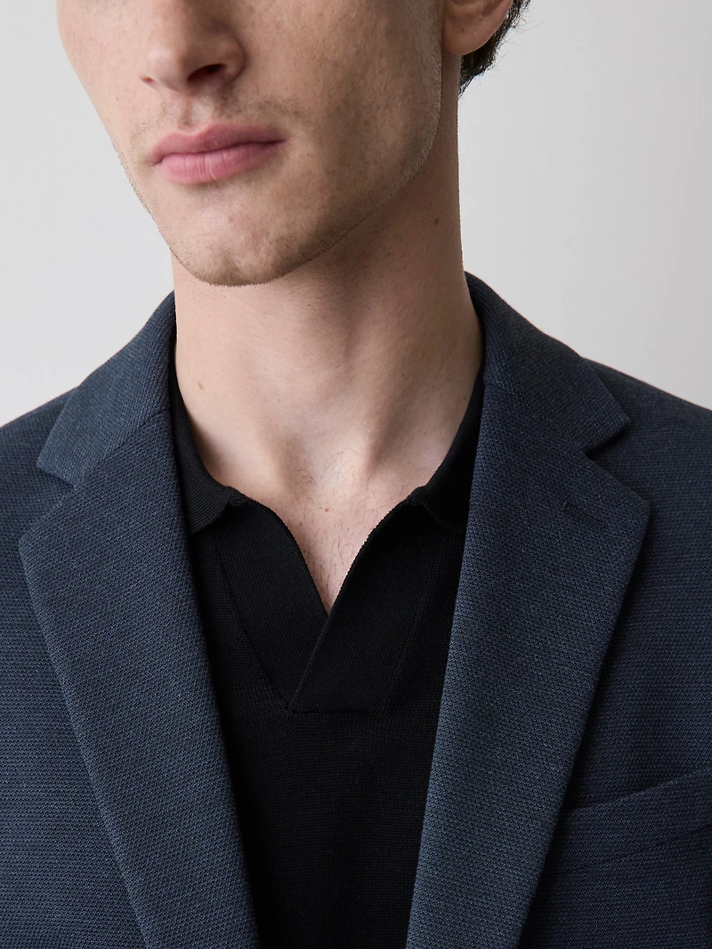 Slim Fit Knit Blazer