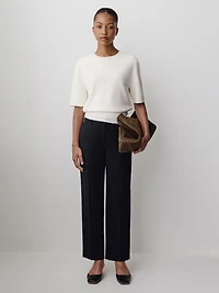 Mid-Rise Straight-Leg Cropped Pant