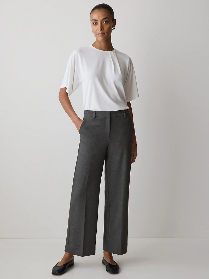 Mid-Rise Wide-Leg Heavy Twill Pant