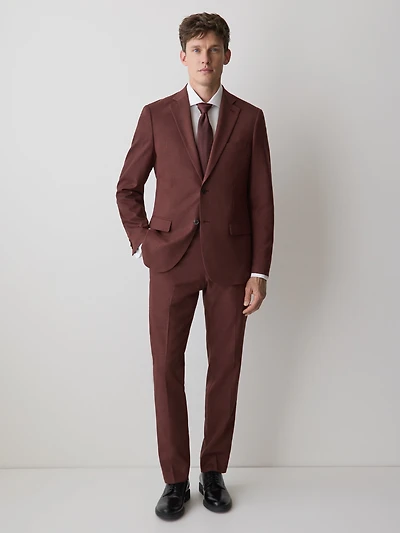 Slim-Fit Berry Suit Blazer