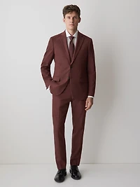 Slim-Fit Berry Suit Blazer