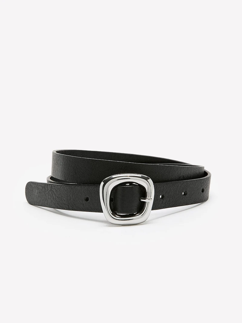 Ceinture en Cuir avec Boucle Sculpturale