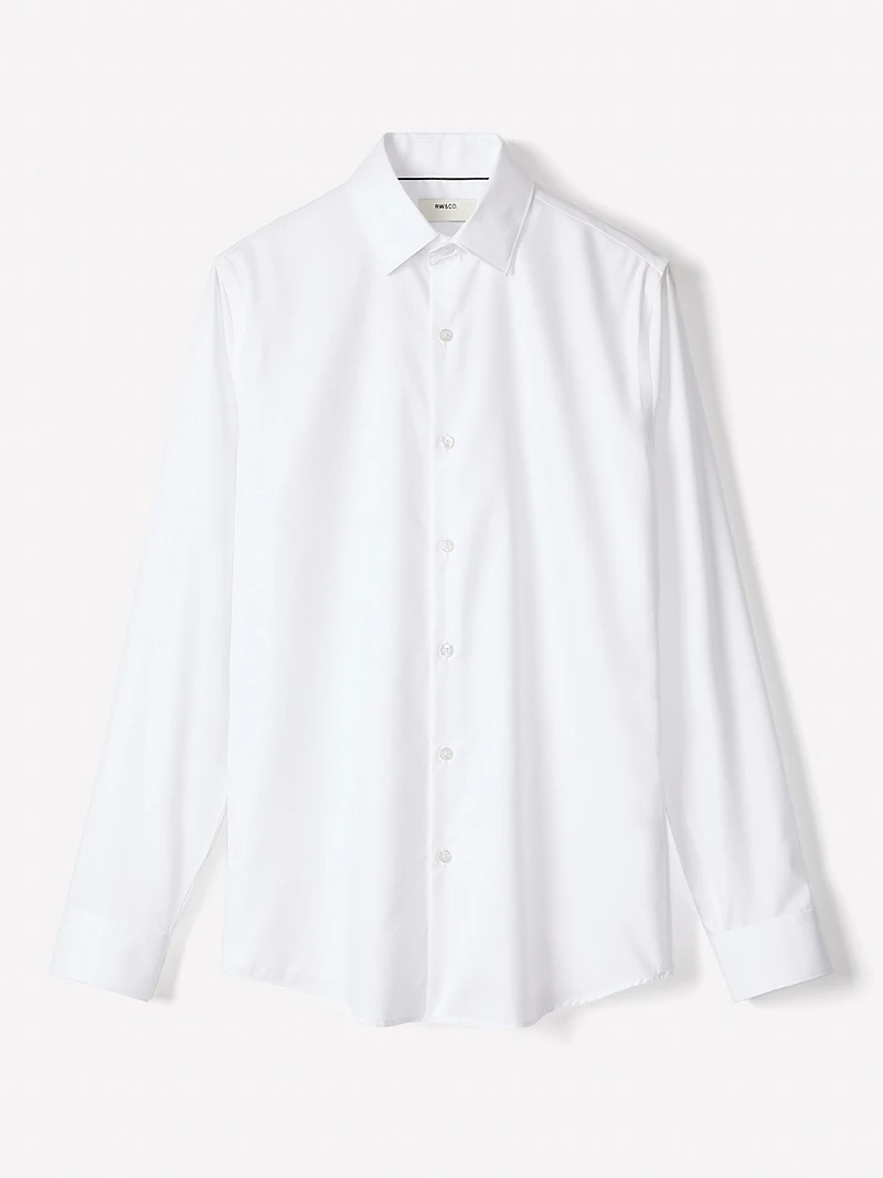 Chemise Habillée Unie en Coton Supima (R) à Coupe Étroite