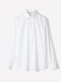 Chemise Habillée Unie en Coton Supima (R) à Coupe Étroite