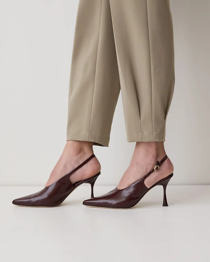 Pantalon Jogger Fluide à Taille Mi-Haute et Jambe Fuselée