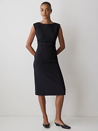 Sleeveless Crew-Neck Midi Dress