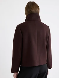 Wool-Blend Funnel-Neck Jacket