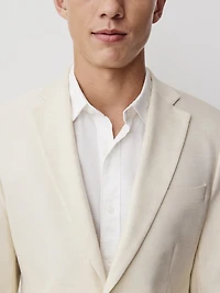 Slim Fit Stretch Linen Suit Blazer