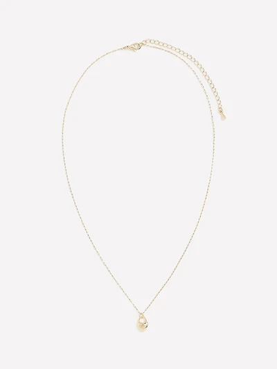 Chaîne Délicate avec Pendentif Cadenas en Coeur