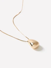 Necklace with Sculptural Metal Pendant