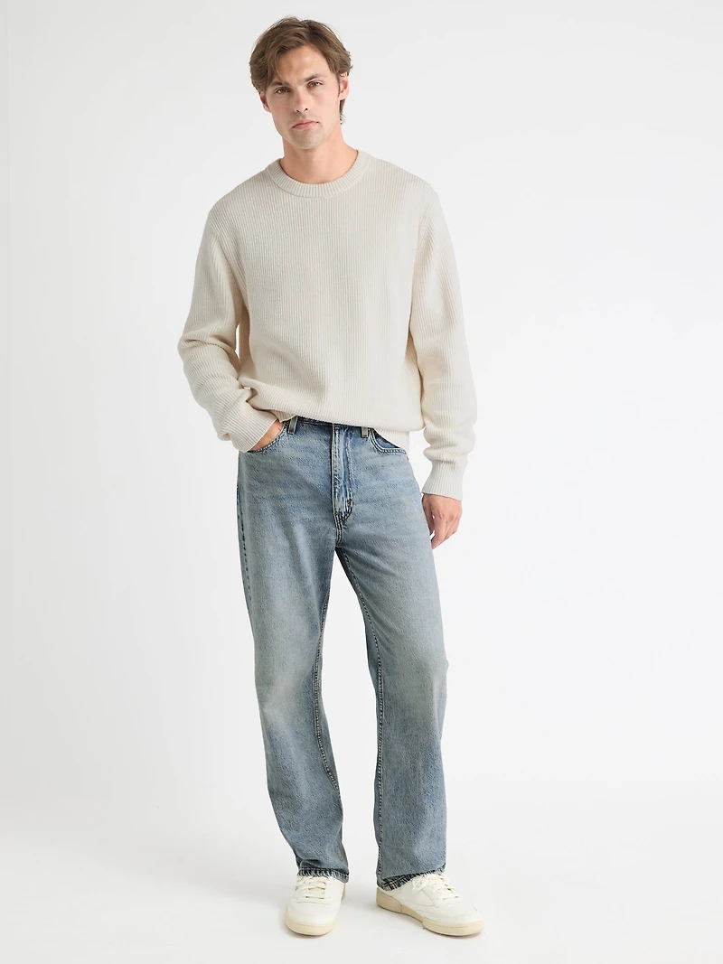 Cashmere-Blend Long-Sleeve Crew-Neck Sweater