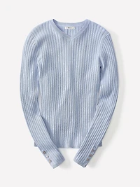 Pull à Manches Longues avec Boutons et Col V