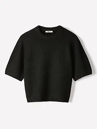 Pull Pelucheux à Manches Courtes et Col Rond