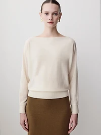 Long-Sleeve Off-the-Shoulder Merino-Wool Sweater