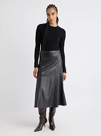 Long-Sleeve Crew-Neck Bodycon Top with Pointelle Stitches