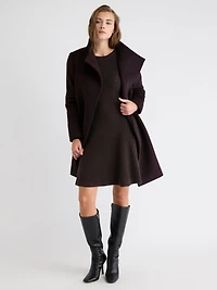 Long-Sleeve Crew-Neck Mini Sweater Dress