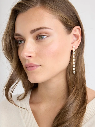 Boucles d'Oreilles à Pendentifs en Zircons