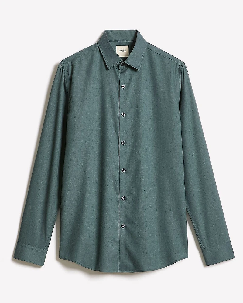 Slim-Fit Solid Cotton Modal Dress Shirt