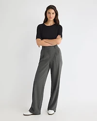 Pantalon à Taille Haute et Jambe Large