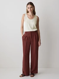 Pantalon à Taille Haute et Jambe Large