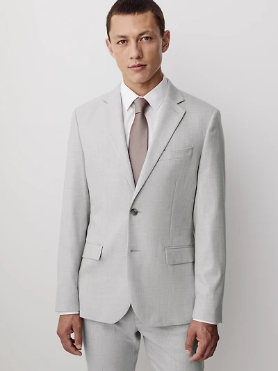 Essential Slim Fit Light Grey Suit Blazer
