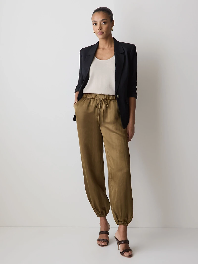 Camisole Ample en Mélange de Lin à Col U