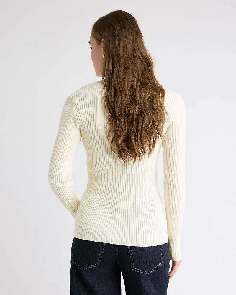Long-Sleeve Ribbed Sweater
