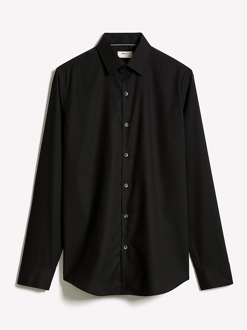 Tailored-Fit Solid Twill Dress Shirt