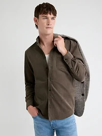 Chemise à Coupe Régulière en Velours Côtel