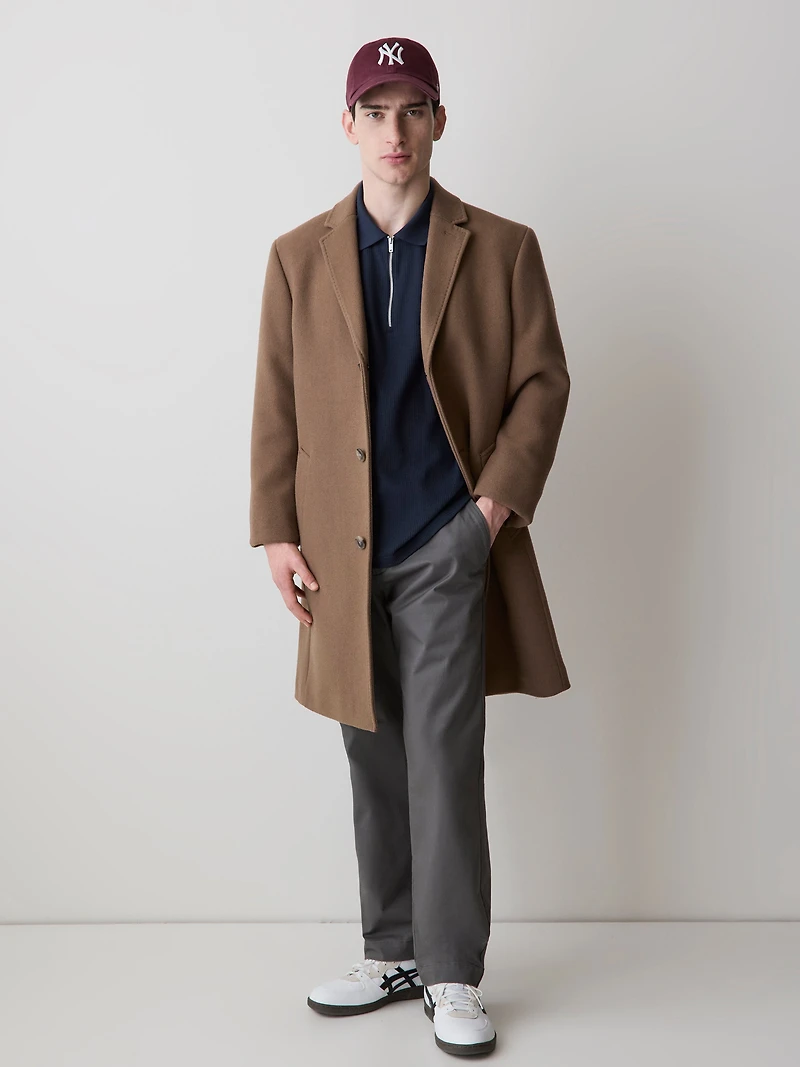 Polo Côtelé à Demi-Zip Manches Courtes