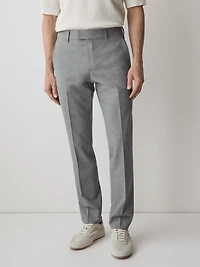 Grey Slim-Fit Wool Suit Pant
