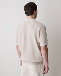 Short-Sleeve Textured Shirt Sweater