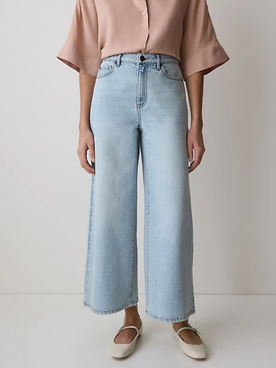 High-Rise Wide-Leg Cropped Jeans