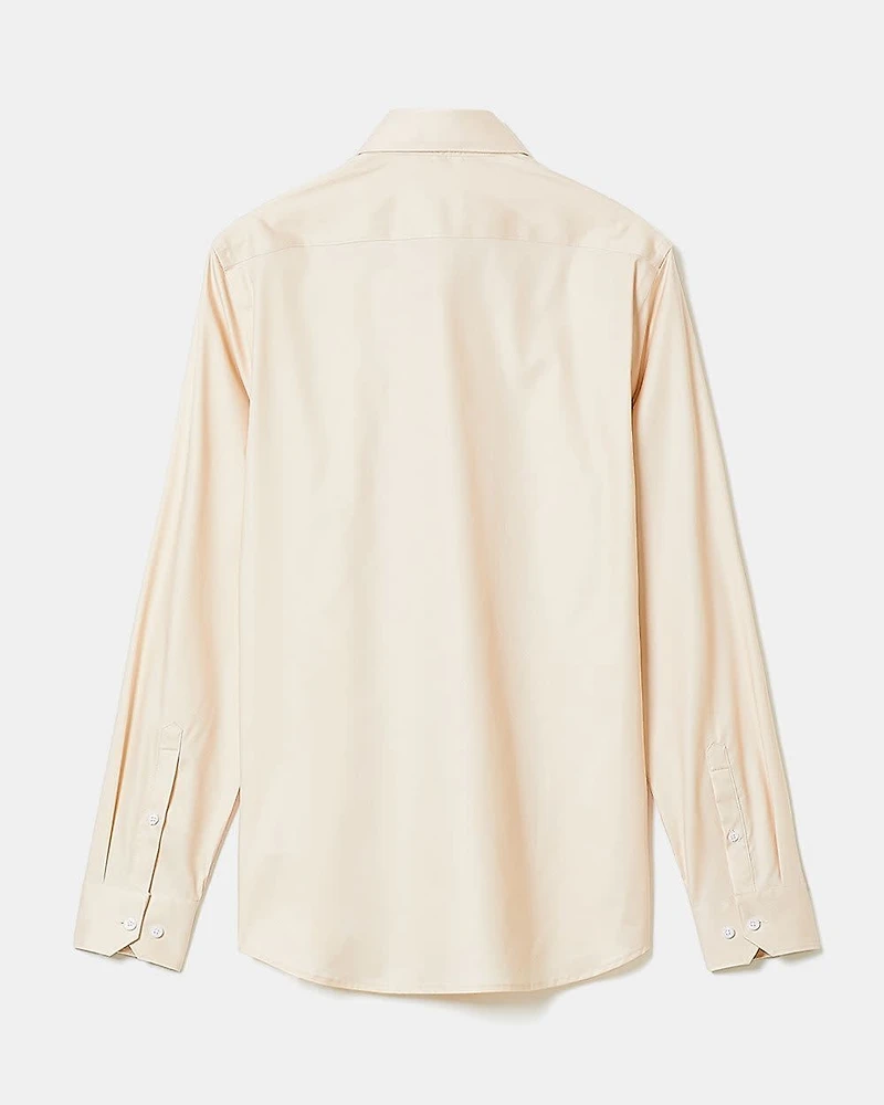 Slim-Fit Solid Sateen Dress Shirt